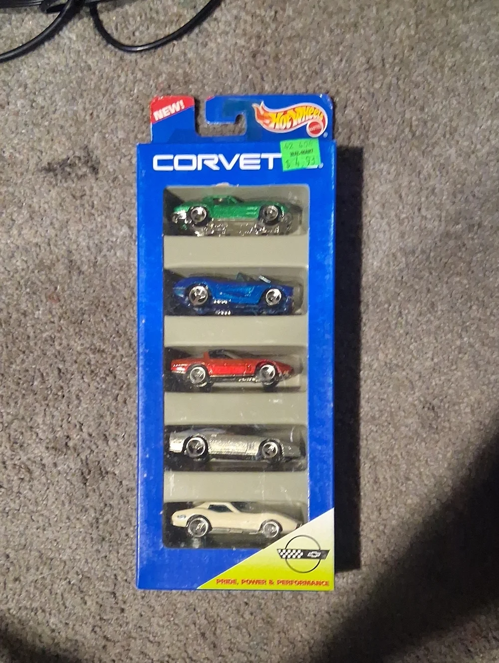 Corvette 5-Pack Toy Cars - Green, Blue, Red, Silver, White